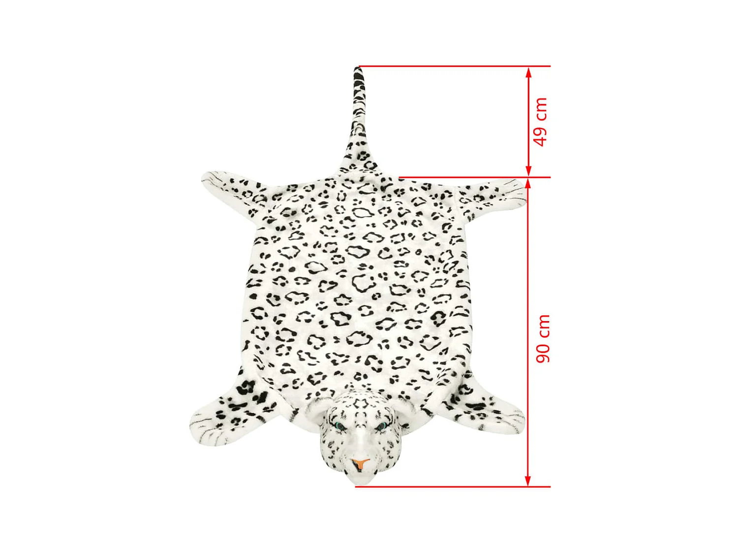 Tapis en peluche en forme de léopard 139 cm Blanc QBH67955