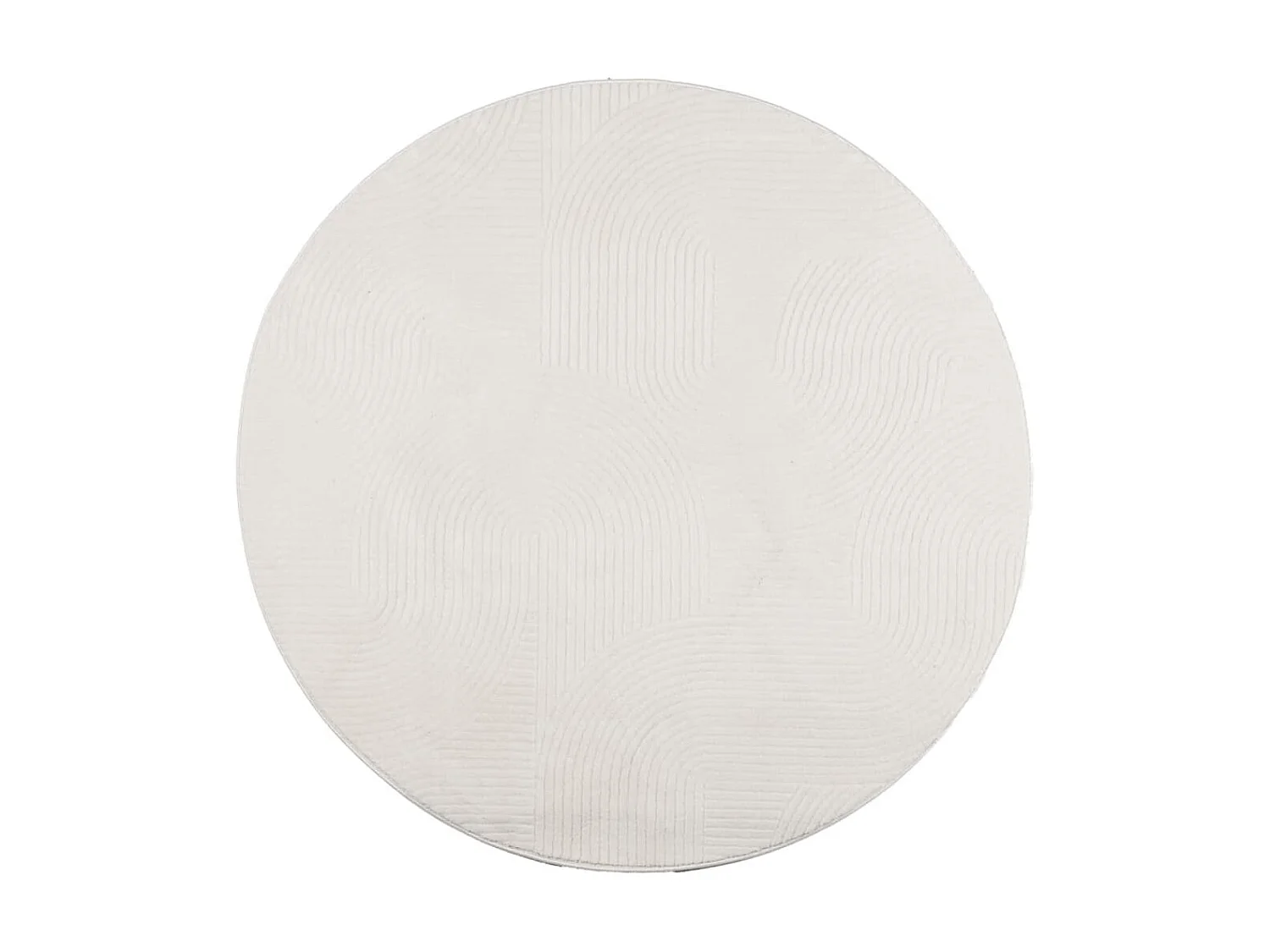 Tapis IZA poils courts style scandinave crème Ø 120 cm QBH84409
