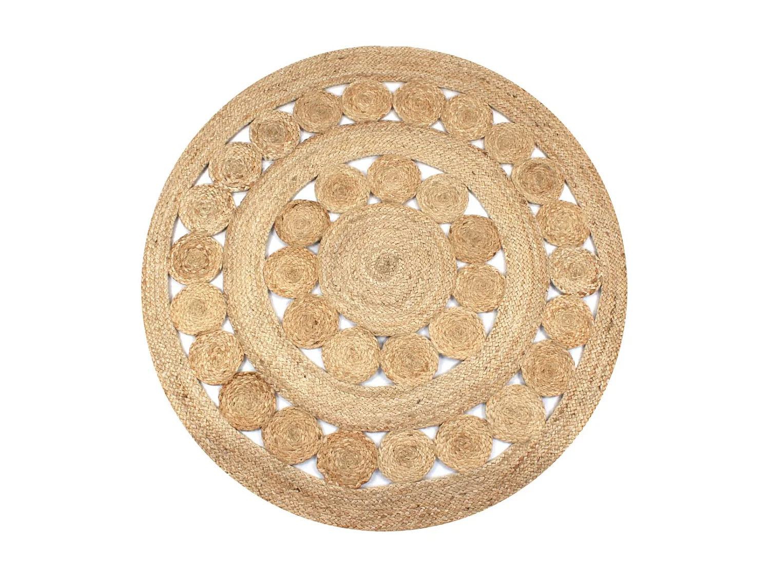 Tapis Jute design tressé 120 cm Rond QBH52881