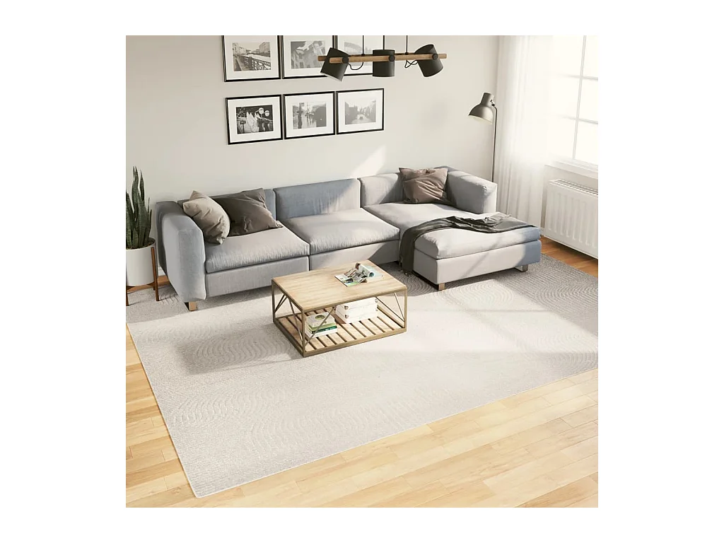 Vloerkleed IZA laagpolig Scandinavisch 240x340 cm crèmekleurig NL176040