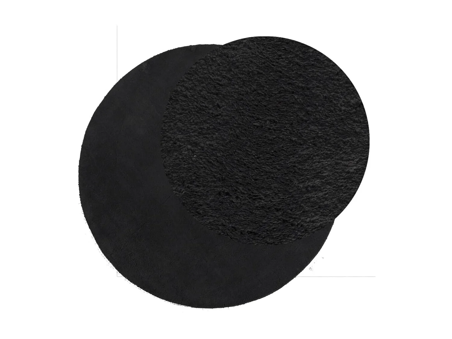 Tapis HUARTE à poils courts doux et lavable noir Ø 100 cm QBH39745