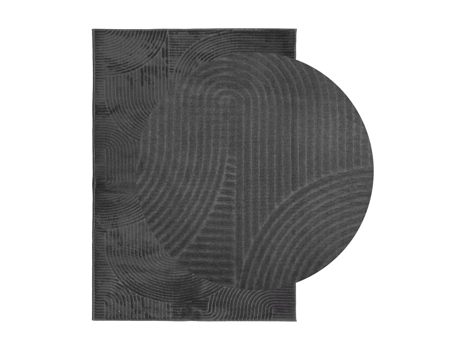 Tapis IZA poils courts style scandinave anthracite 120x170 cm QBH15979