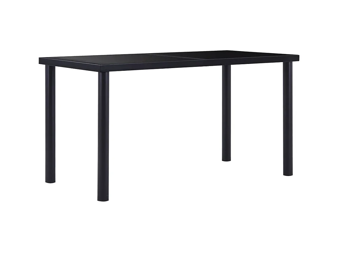 Table de salle à manger Noir 140x70x75 cm Verre trempé GHR59772