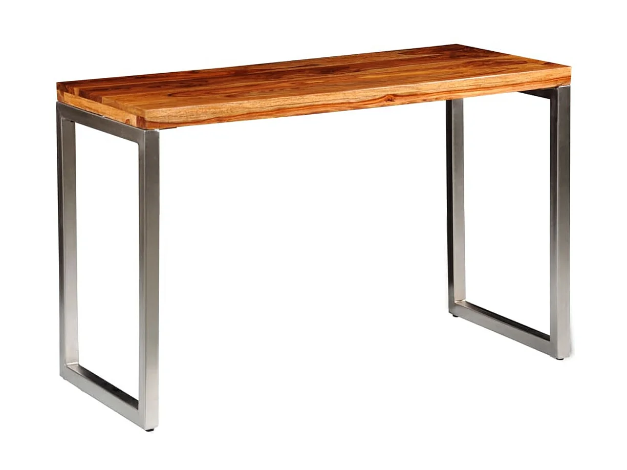 Mesa de comedor con patas de acero y madera maciza de sheesham ES931100