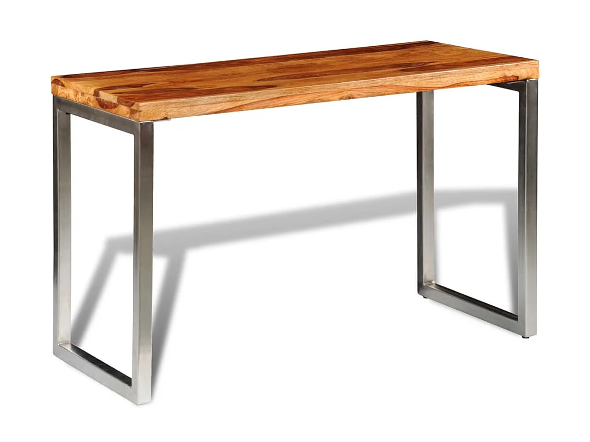 Mesa de comedor con patas de acero y madera maciza de sheesham ES931100