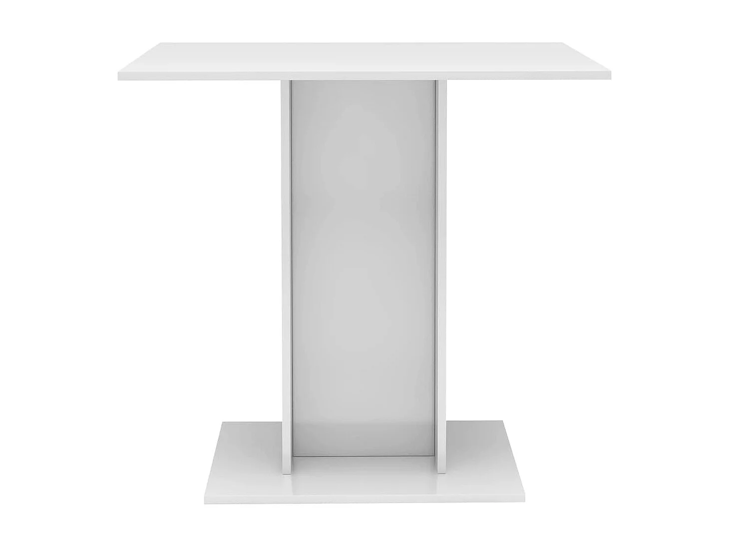 Eettafel 80x80x75 cm bewerkt hout hoogglans wit NL662538