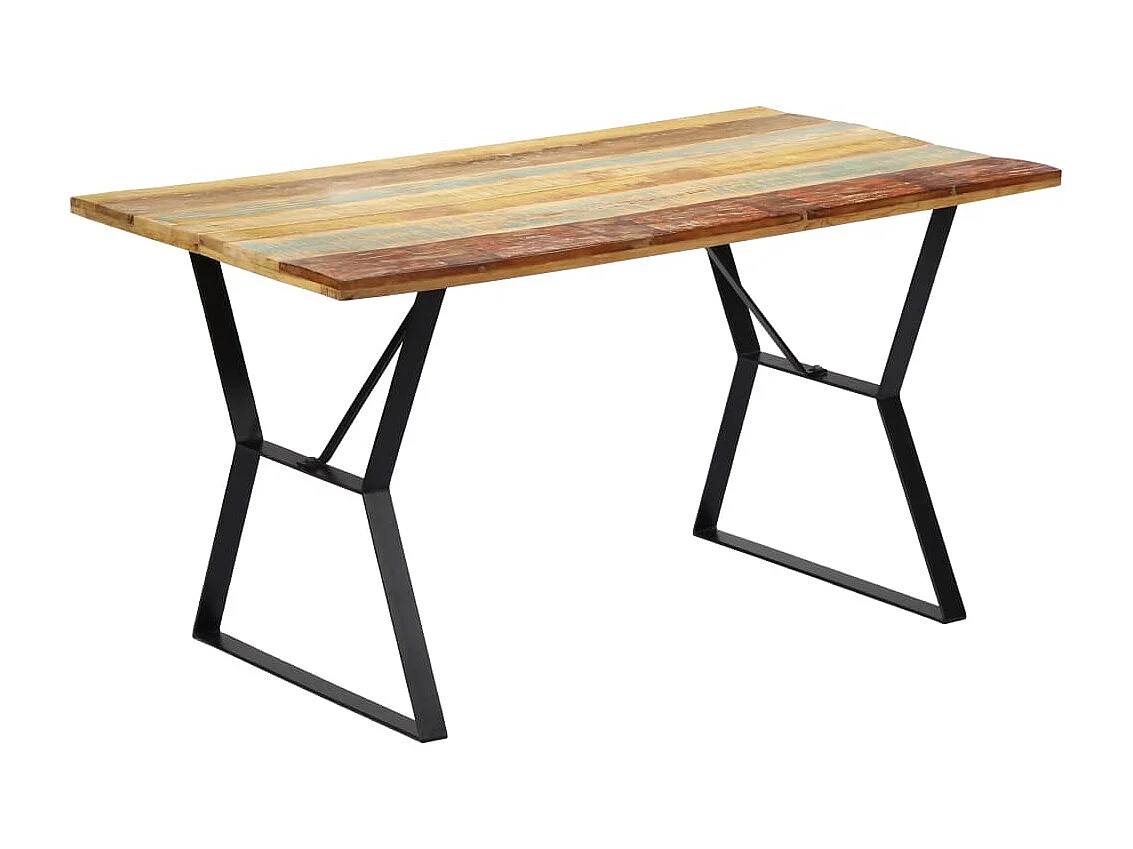 Table de salle à manger 140x80x76cm Bois de récupération massif GHR92064