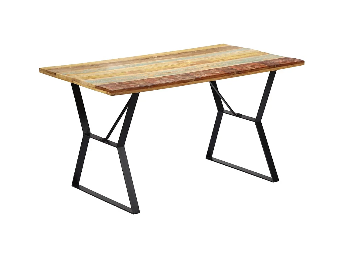Table de salle à manger 140x80x76cm Bois de récupération massif GHR92064