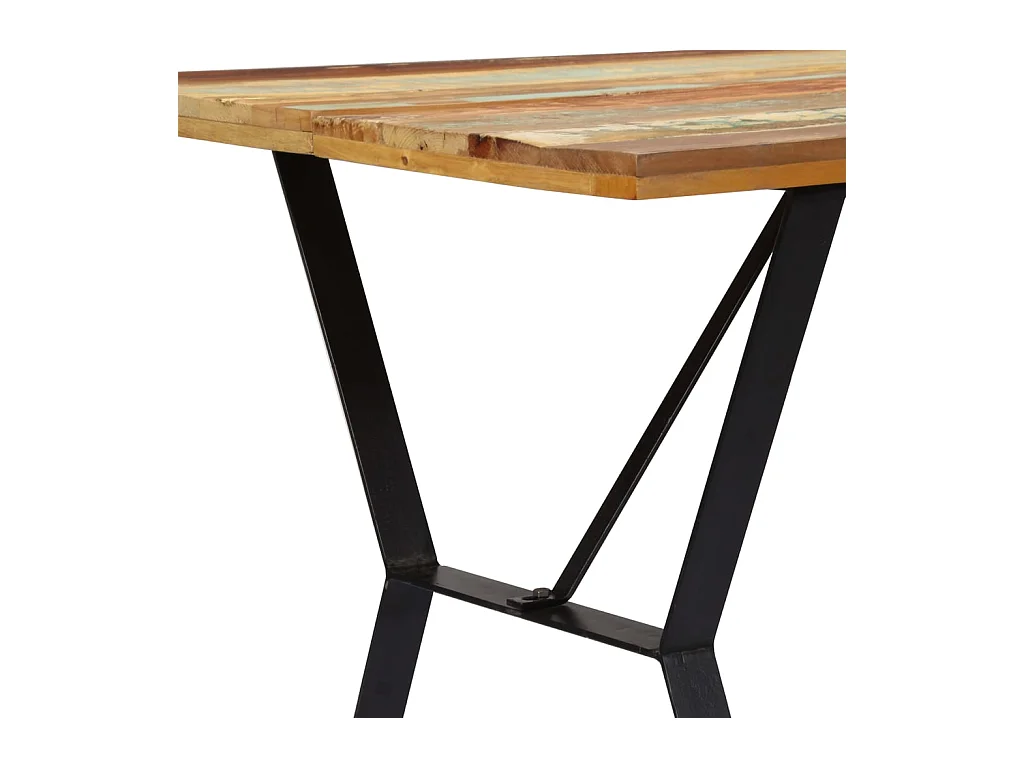 Table de salle à manger 140x80x76cm Bois de récupération massif GHR92064