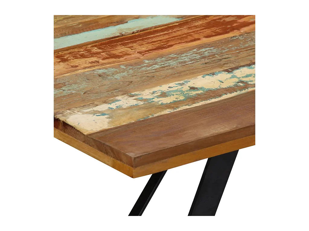 Table de salle à manger 140x80x76cm Bois de récupération massif GHR92064