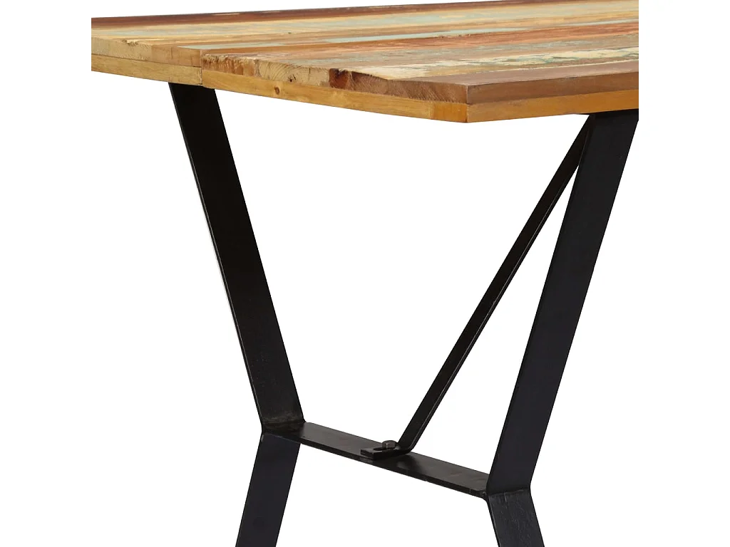 Table de salle à manger 140x80x76cm Bois de récupération massif GHR92064