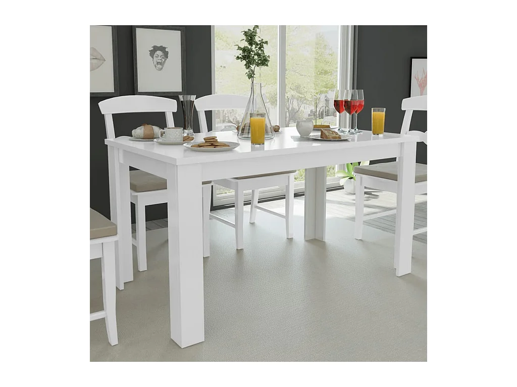 Table de salle à manger 140 x 80 x 75 cm blanc GHR34605