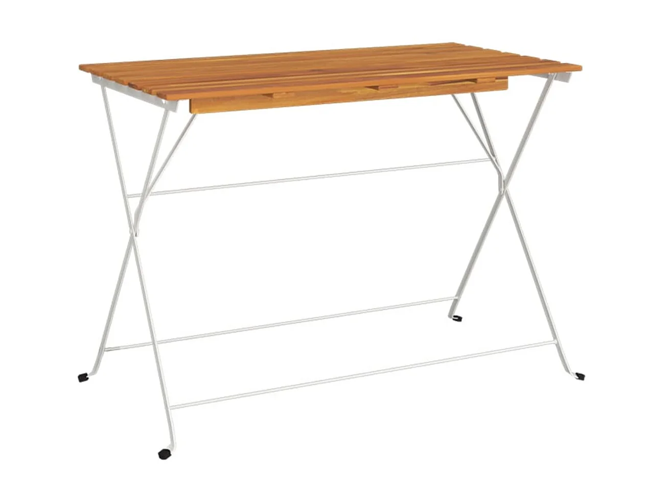 Mesa de bistrô dobrável 100x54x71 cm acácia maciça e aço PT983706