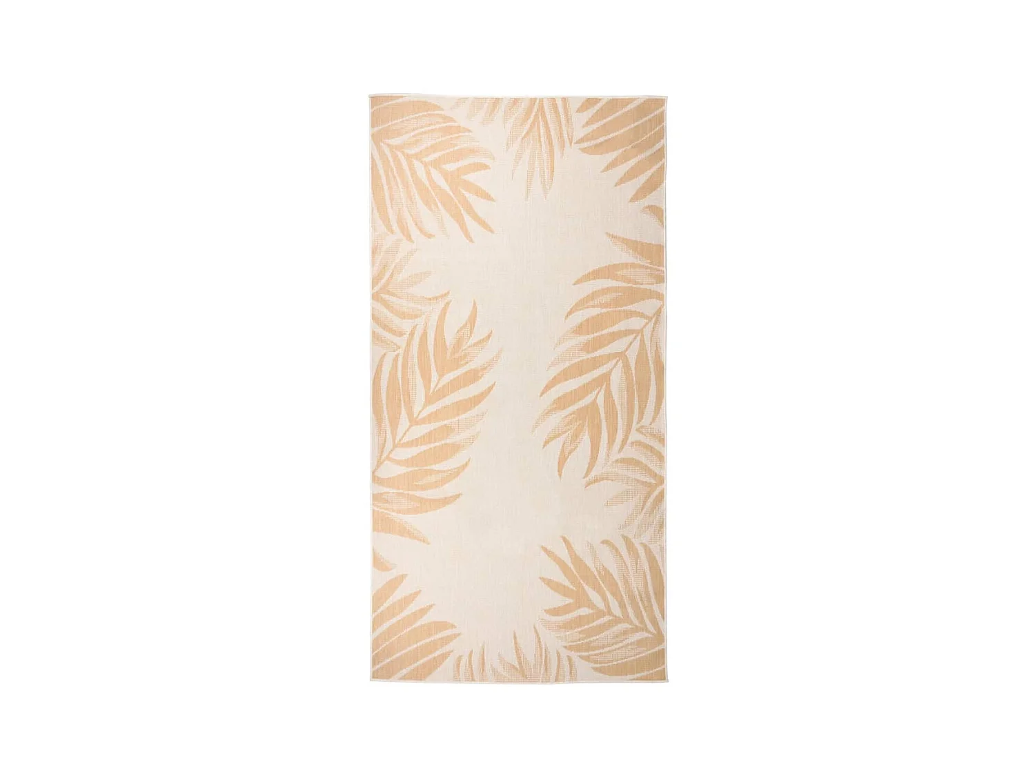 Tapis à tissage plat d'extérieur 100x200 cm Motif de feuille QBH86632