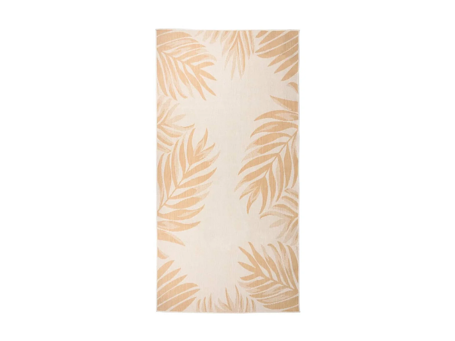 Tapis à tissage plat d'extérieur 100x200 cm Motif de feuille QBH86632