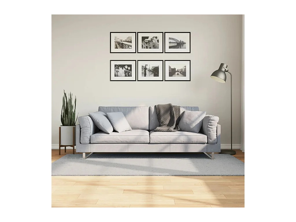 Tapis HUARTE à poils courts doux et lavable gris 100x200 cm QBH10464