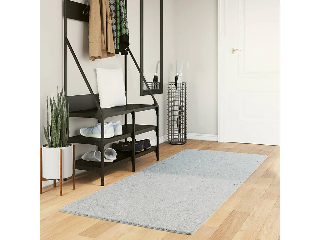 Tapis HUARTE à poils courts doux et lavable bleu 80x200 cm QBH83958