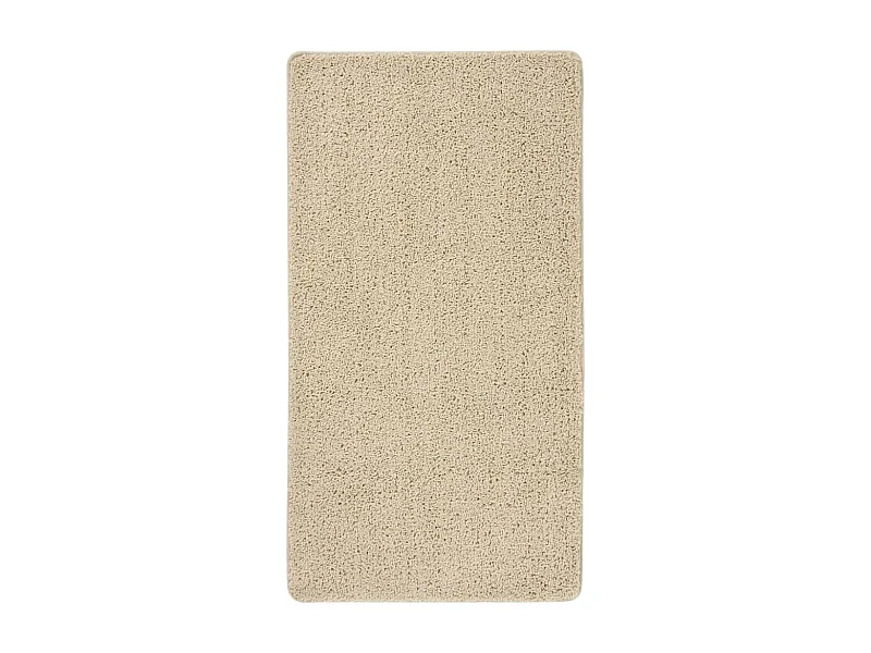 Alfombra peluda antideslizante color crema 80x150 cm ES56607
