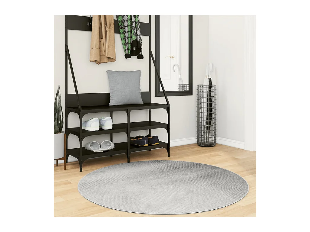 Tapis IZA poils courts style scandinave gris Ø 120 cm QBH69582