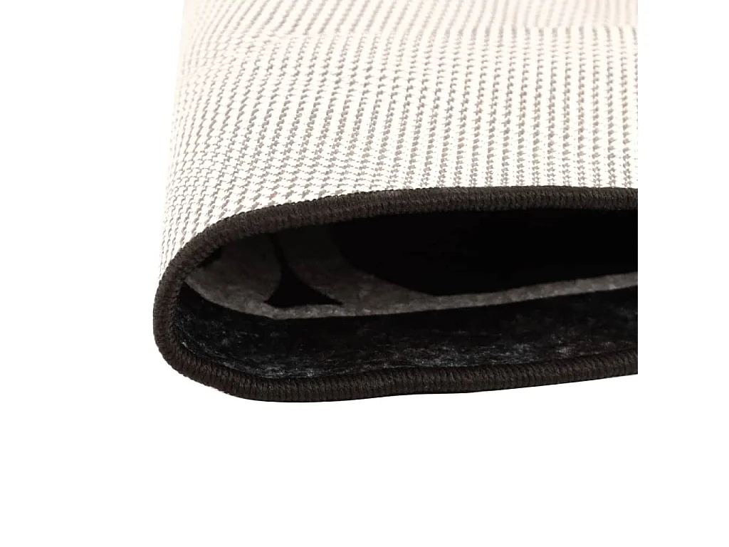 Tapis lavable noir et blanc Ø 120 cm antidérapant QBH18883