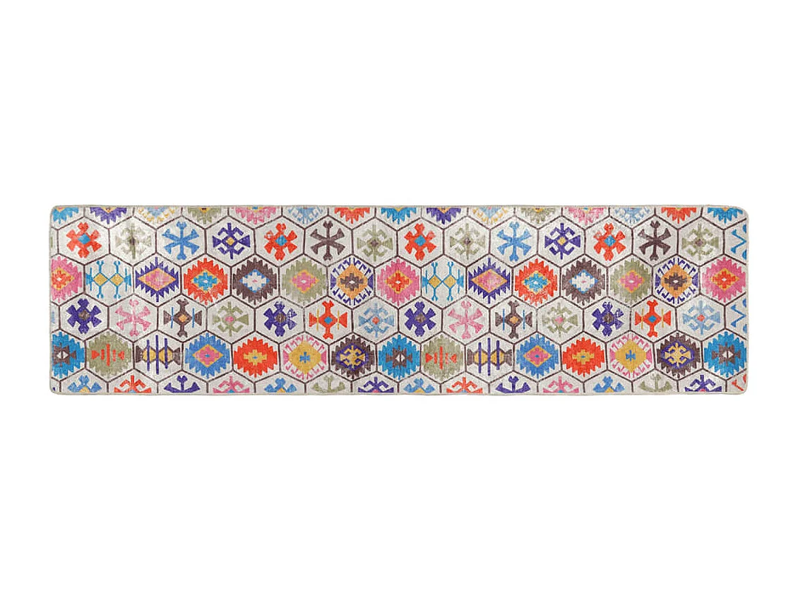 Tapis lavable multicolore 80x300 cm antidérapant QBH56003