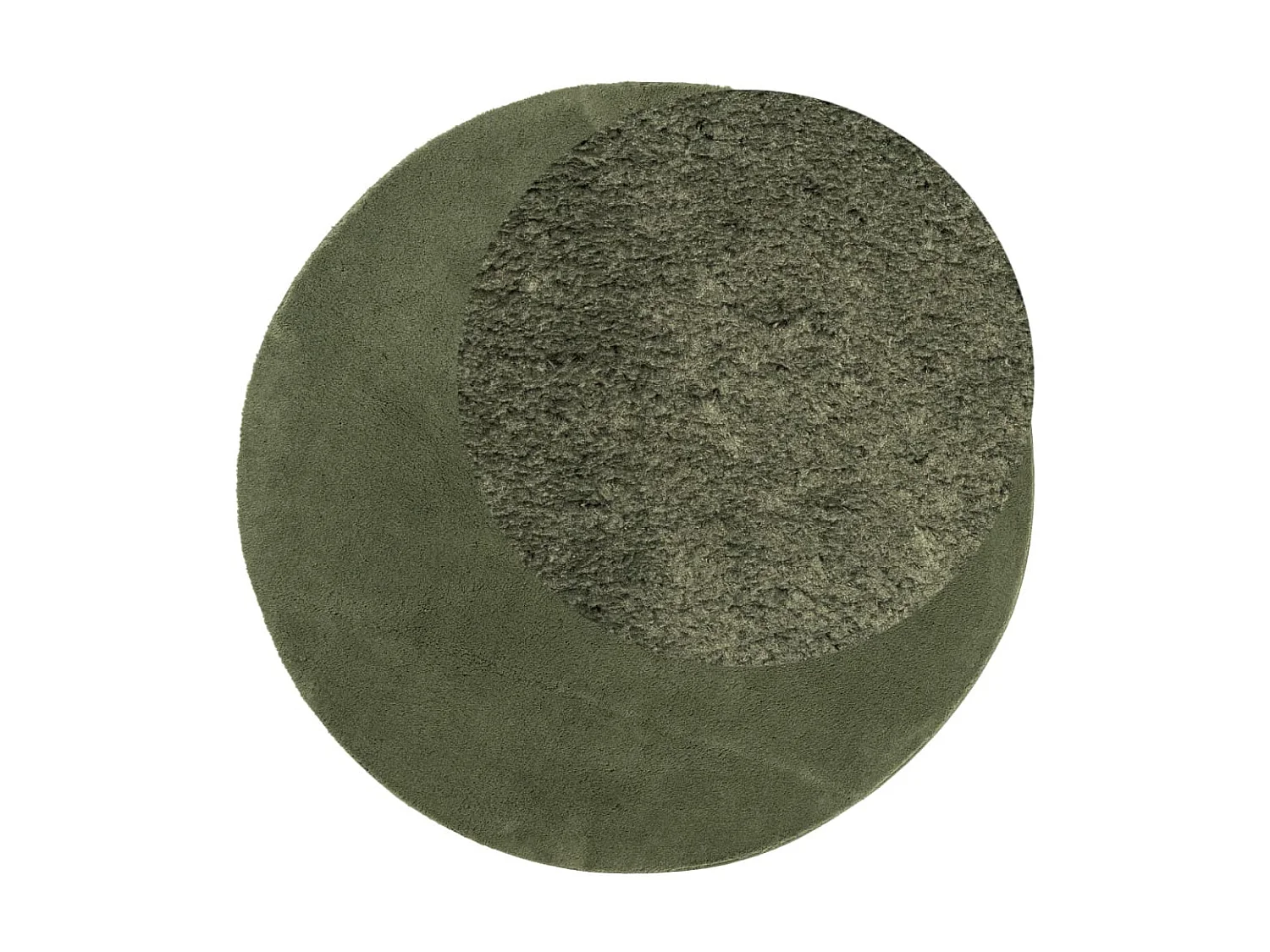 Tapis HUARTE à poils courts doux et lavable vert forêt Ø 120 cm QBH24992