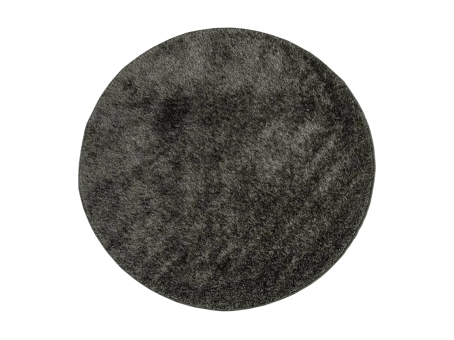 Tapis ISTAN à poils longs aspect brillant anthracite Ø 100 cm QBH43505