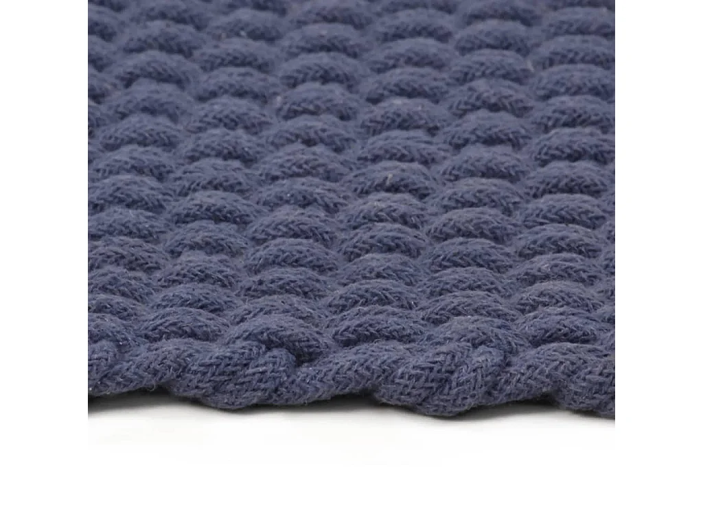 Tapis rectangulaire Bleu marine 120x180 cm Coton QBH67922