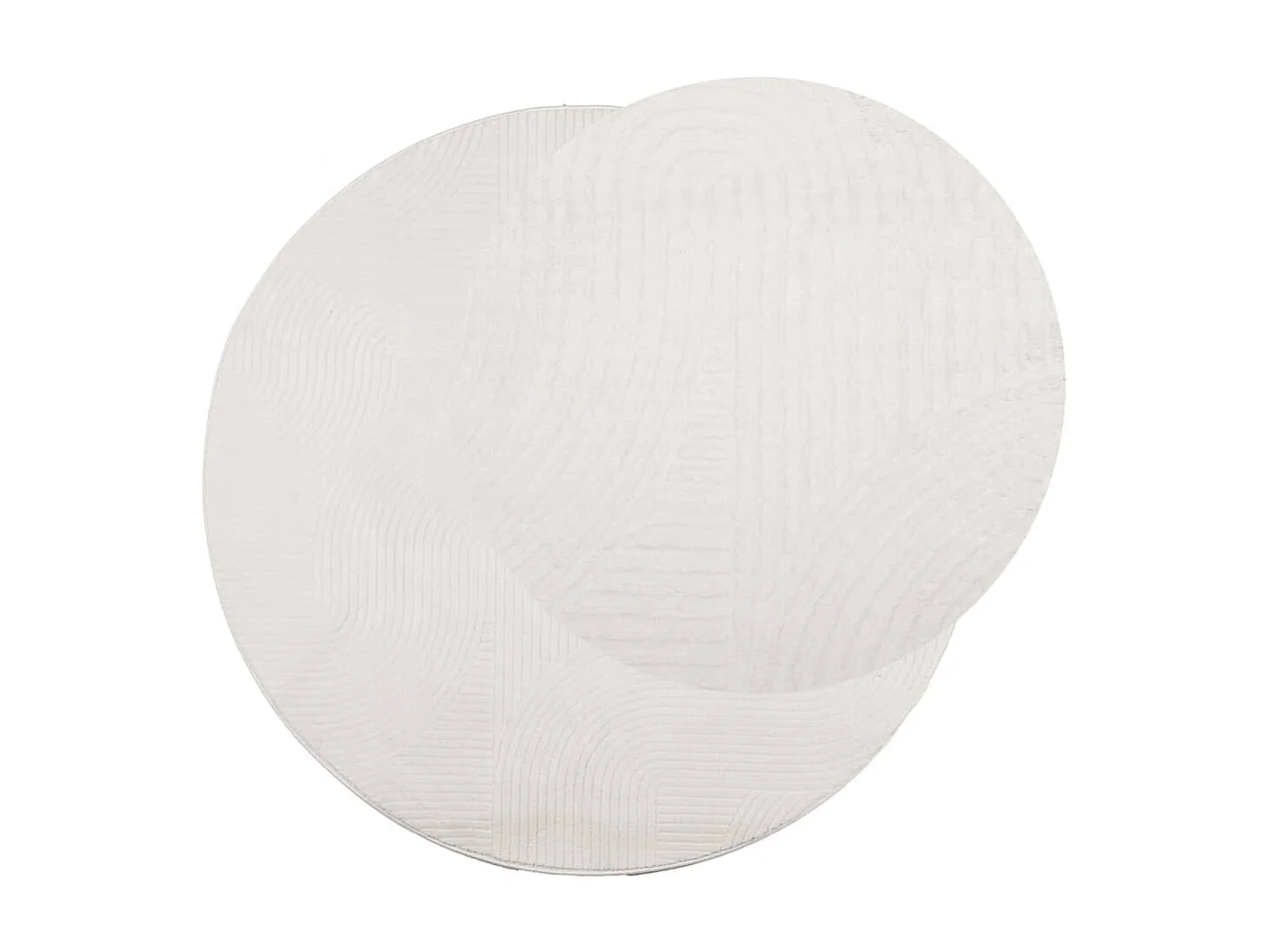 Vloerkleed IZA laagpolig Scandinavisch Ø 80 cm crèmekleurig NL641247