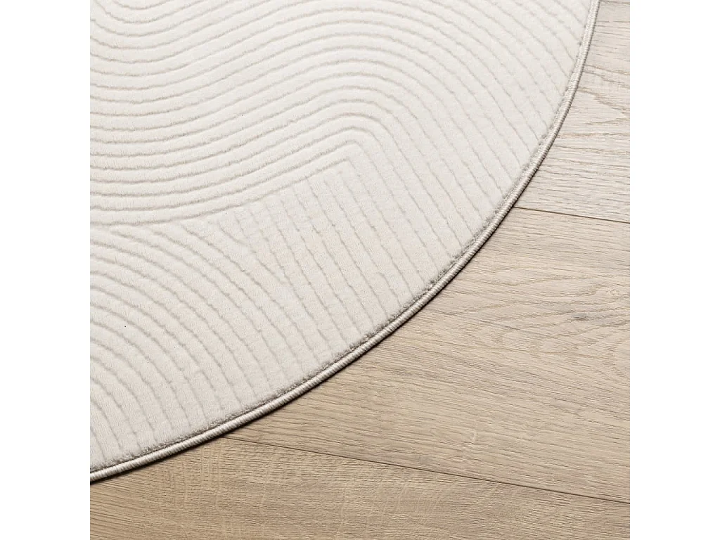 Tapis IZA poils courts style scandinave crème Ø 80 cm QBH46894