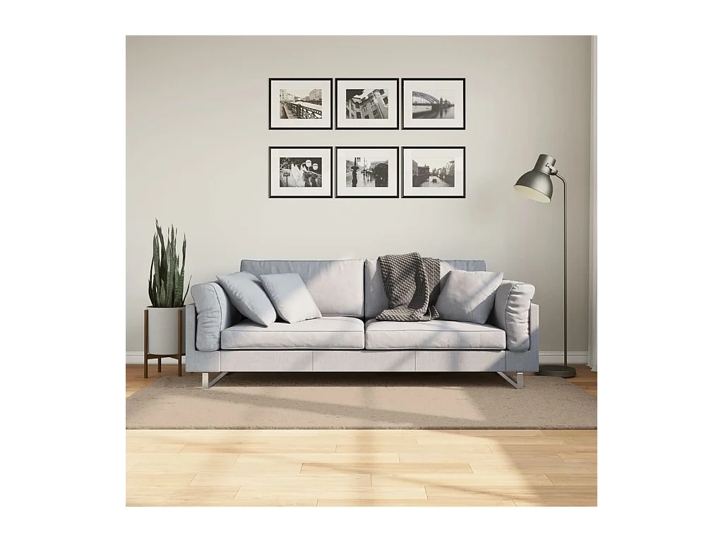 Tapete pelo curto macio e lavável HUARTE 100x200 cm cor areia PT779534