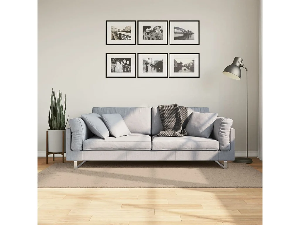 Vloerkleed HUARTE laagpolig zacht wasbaar 100x200cm zandkleurig NL474910