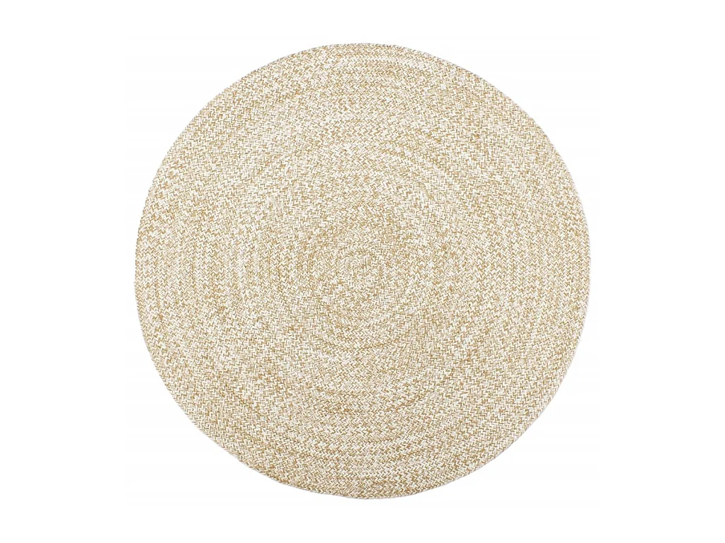 Tapis fait à la main Jute Blanc et marron 240 cm QBH14499