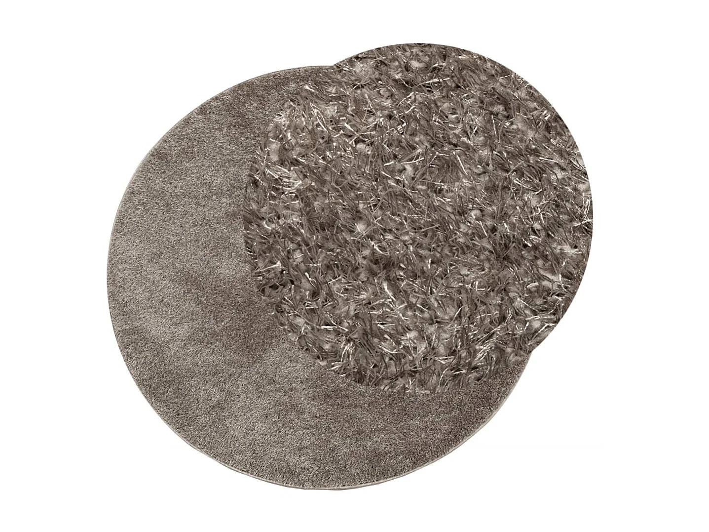 Tapis ISTAN à poils longs aspect brillant gris Ø 200 cm QBH29079