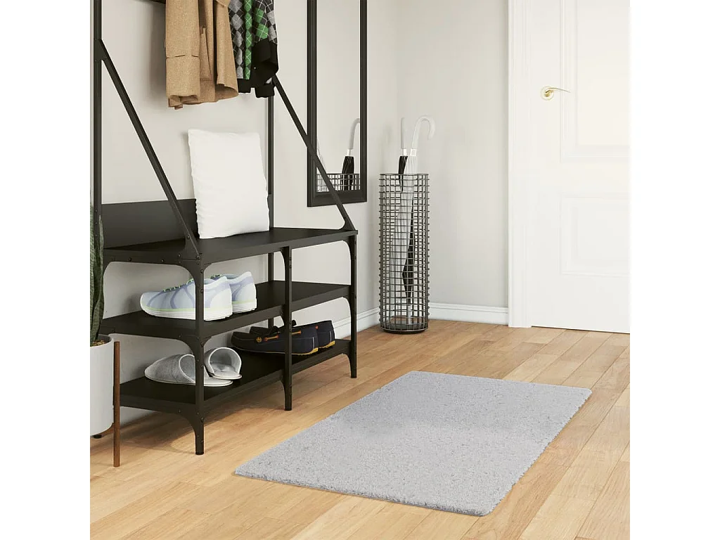 Tapis HUARTE à poils courts doux et lavable gris 60x110 cm QBH46449