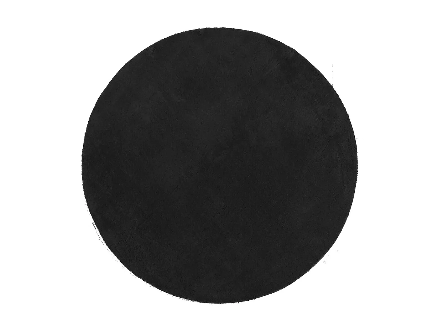 Alfombra de pelo corto suave lavable HUARTE negro Ø 80 cm ES23627