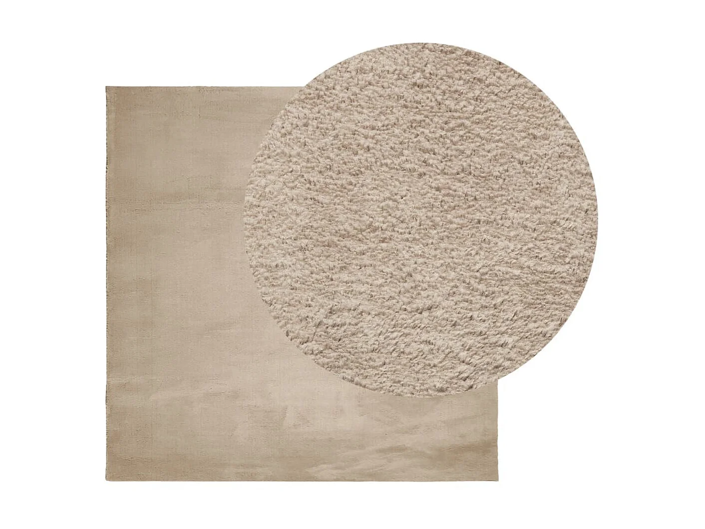 Tapis HUARTE à poils courts doux et lavable sable 120x120 cm QBH36164