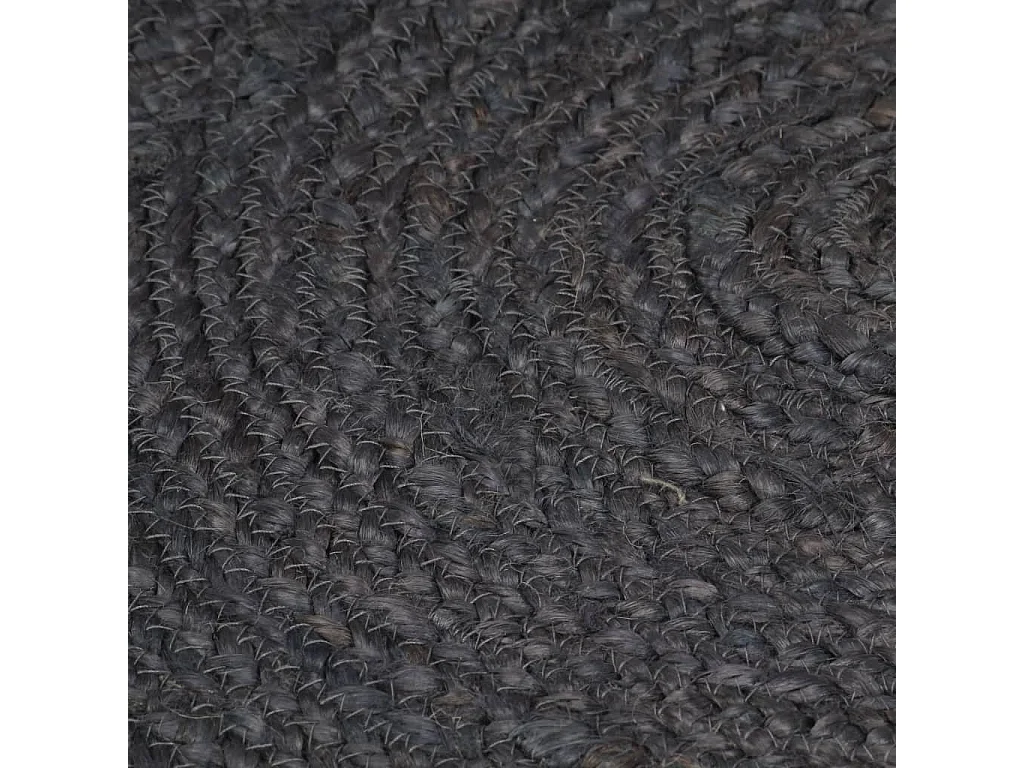 Vloerkleed handgemaakt rond 90 cm jute donkergrijs NL799149