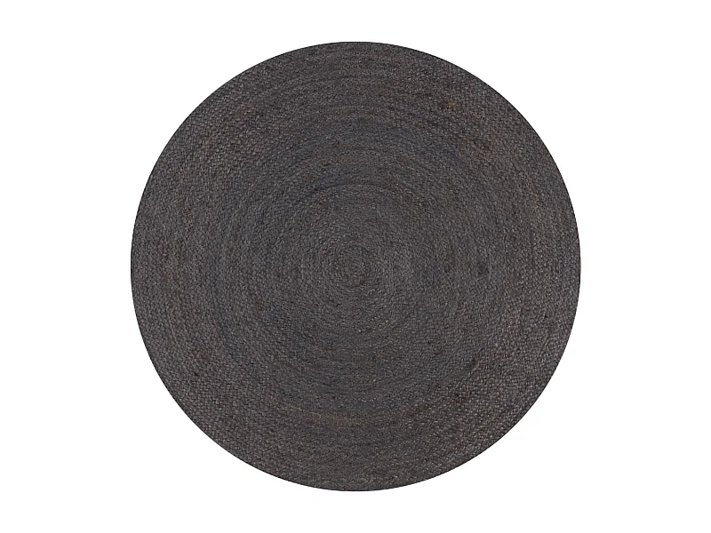 Vloerkleed handgemaakt rond 90 cm jute donkergrijs NL799149