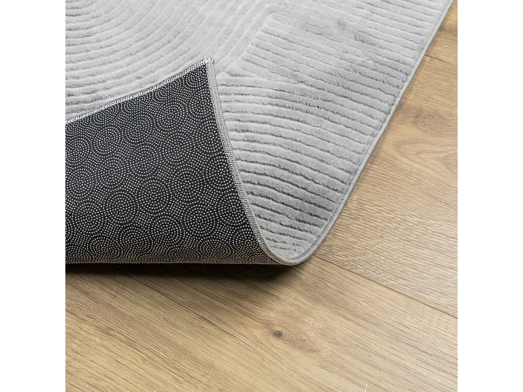 Tapis IZA poils courts style scandinave gris 120x170 cm QBH32753