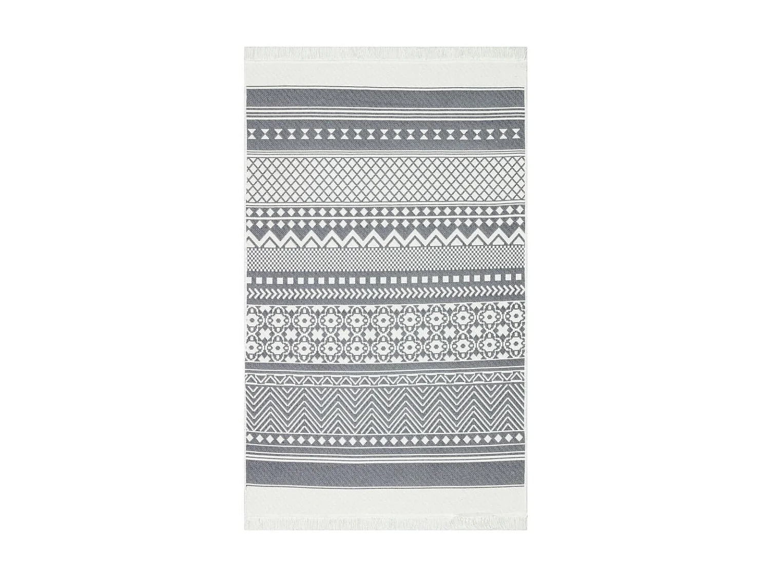 Vloerkleed 120x180 cm katoen grijs en wit NL541382