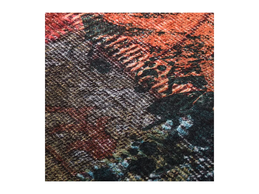 Tapete lavável antiderrapante 120x180 cm patchwork multicor PT133558
