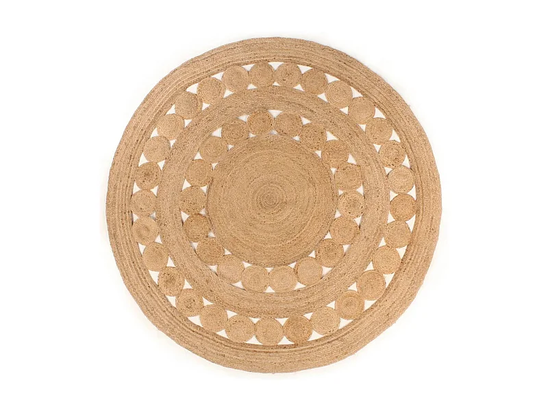 Tapis Design tressé Jute 210 cm Rond QBH10143