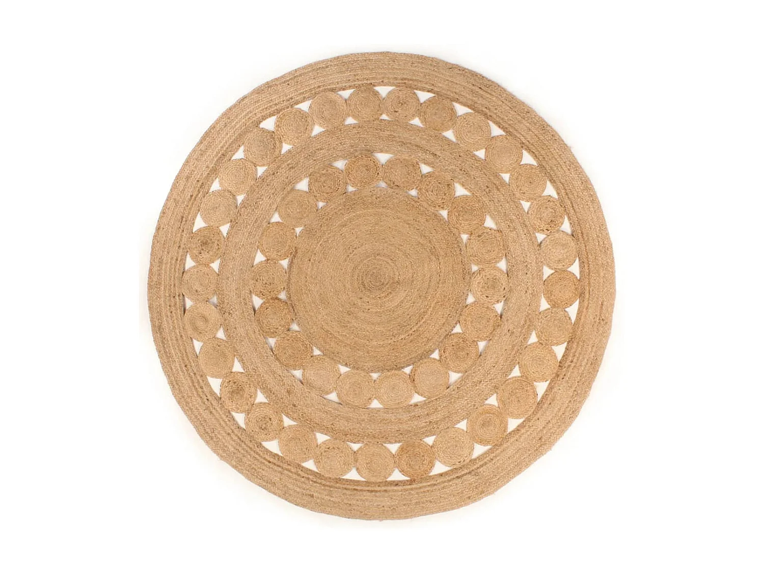 Tapis Design tressé Jute 210 cm Rond QBH10143
