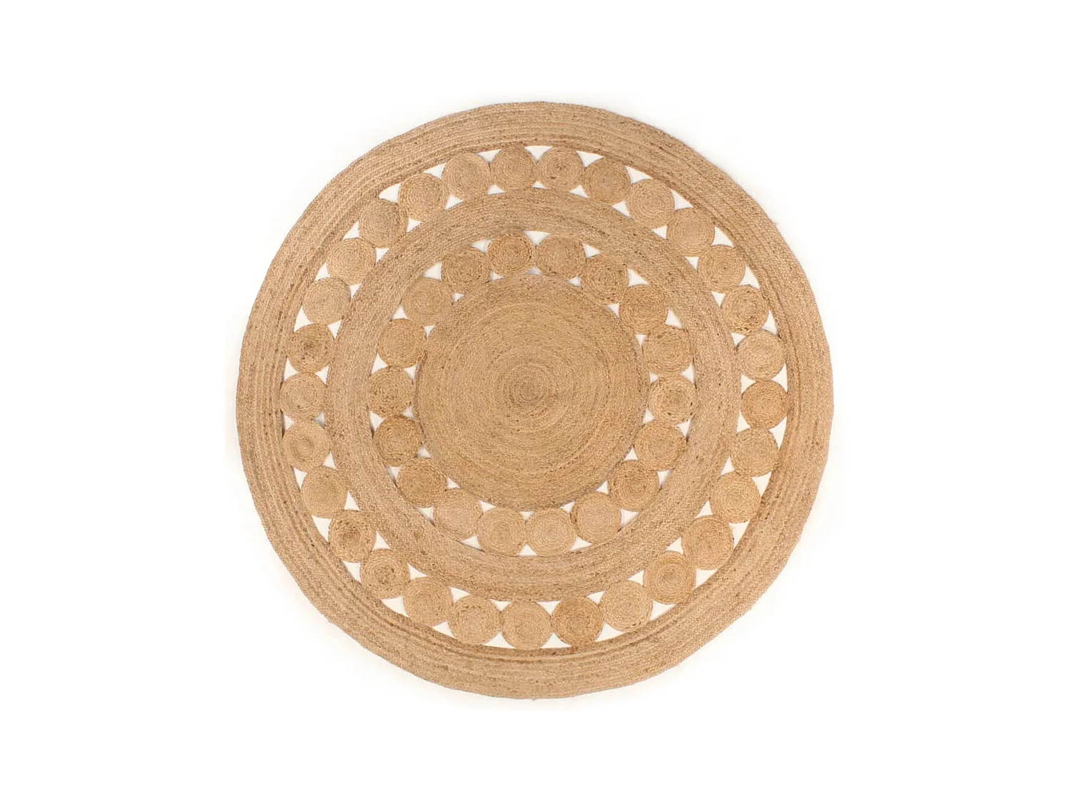 Tapis Design tressé Jute 210 cm Rond QBH10143