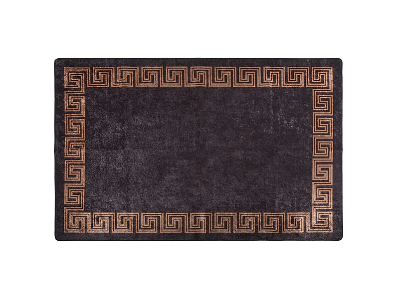 Tapete antiderrapante 80x150 cm preto e dourado PT664474