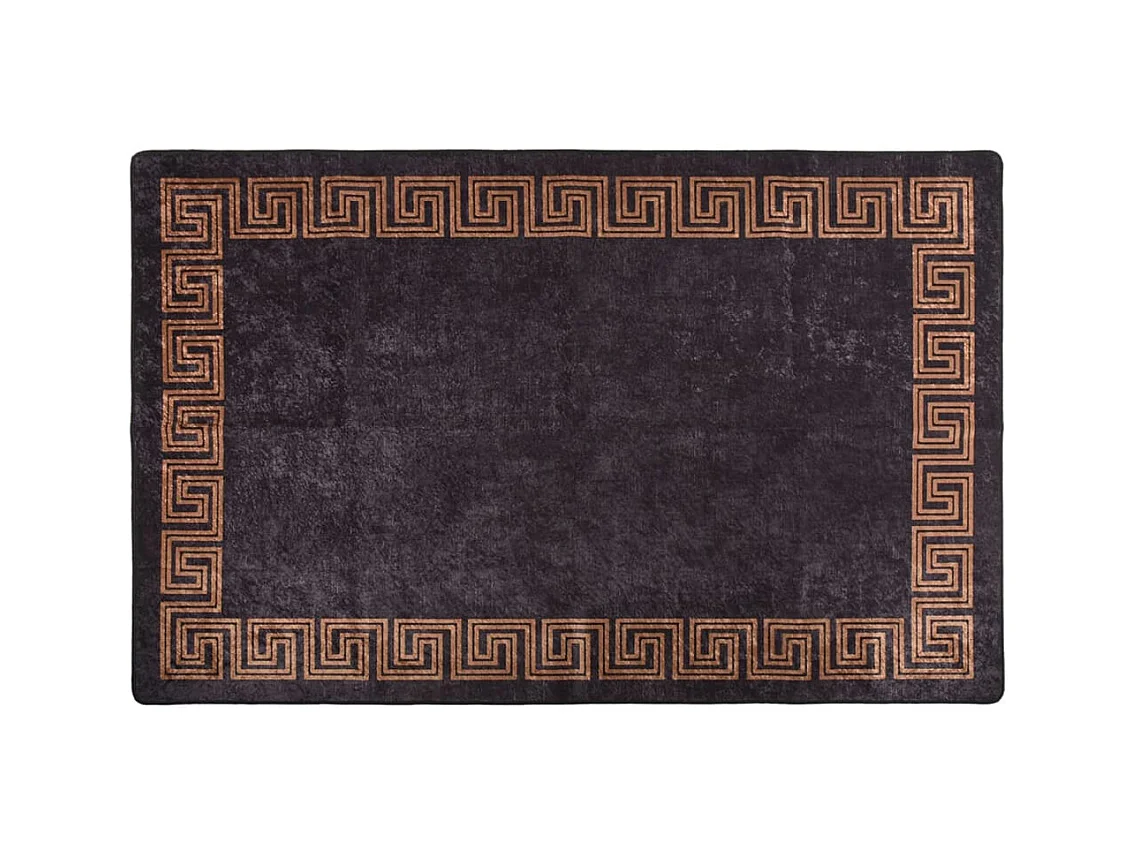 Tapis lavable antidérapant 80x150 cm Noir et doré QBH61853