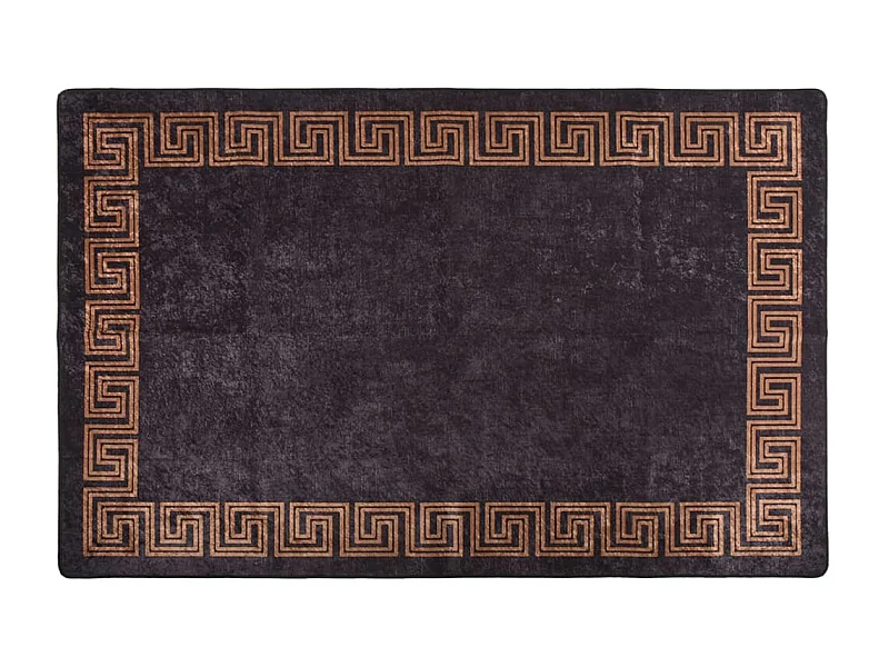 Tapis lavable antidérapant 80x150 cm Noir et doré QBH61853
