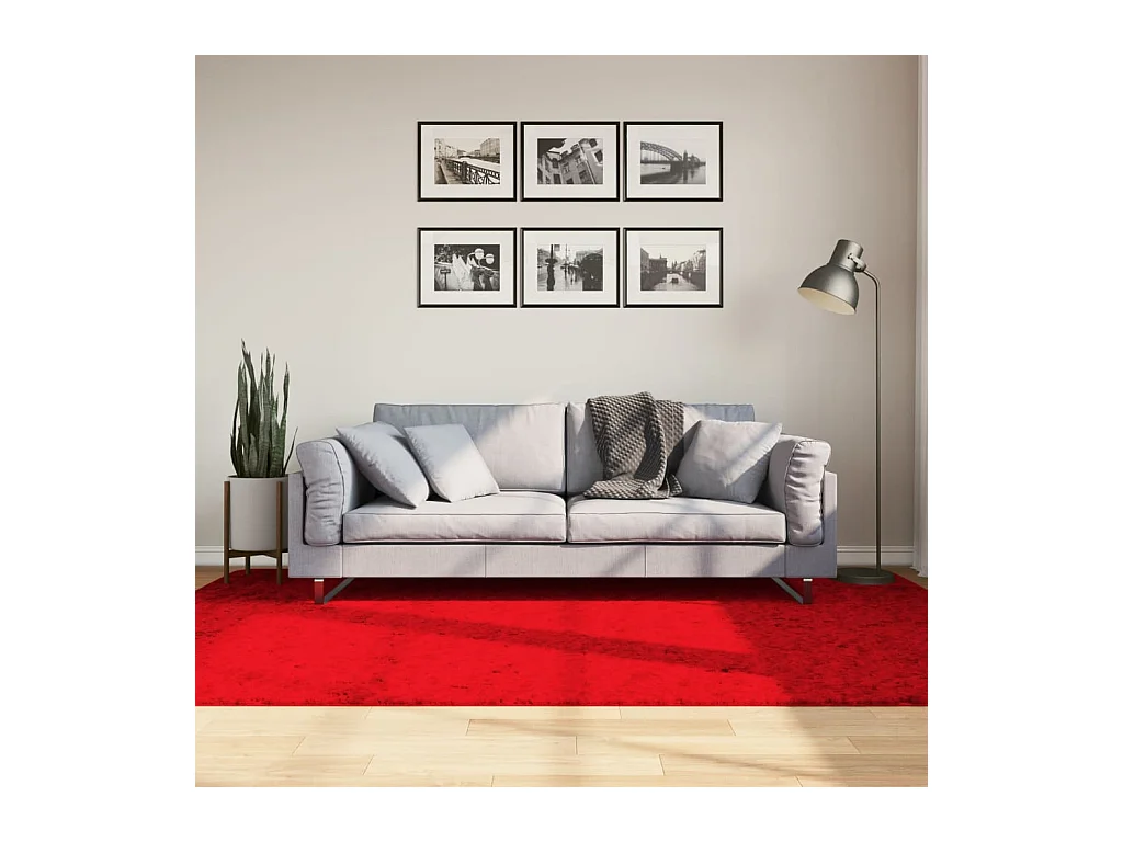 Tapete pelo curto macio e lavável HUARTE 160x230 cm vermelho PT266436