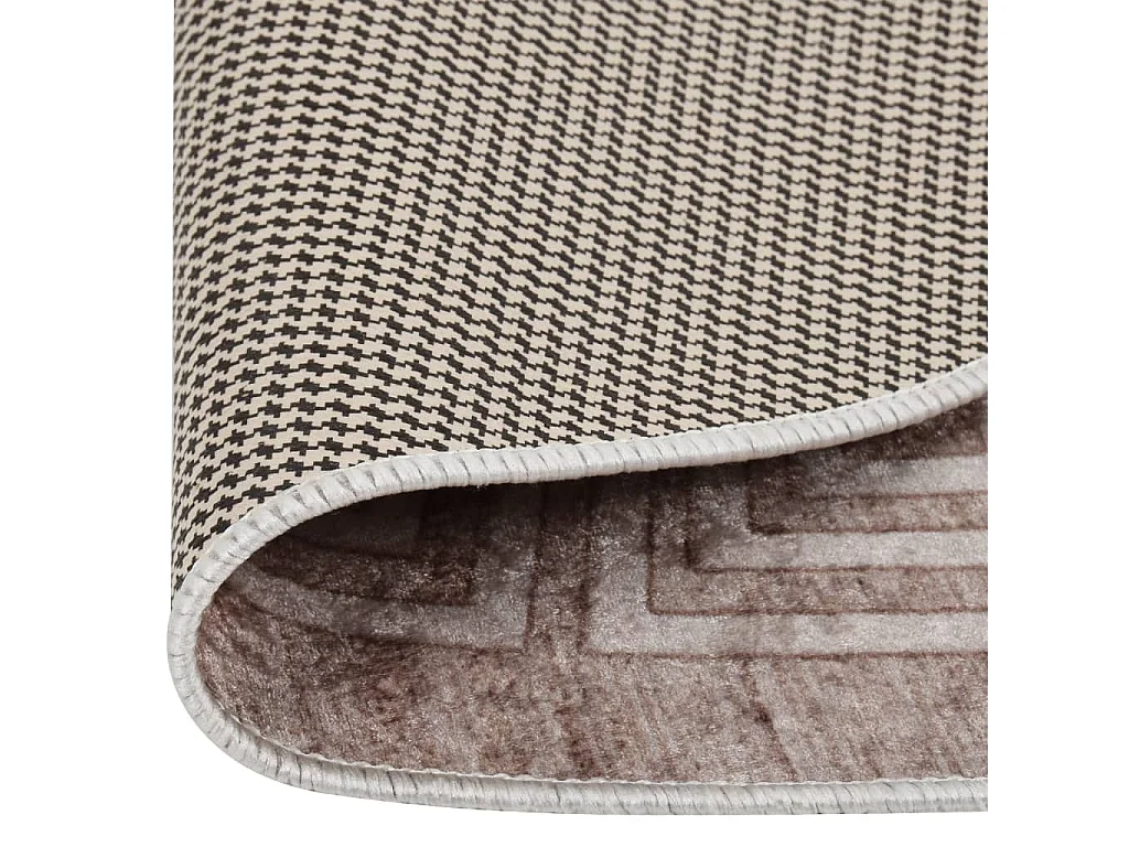 Tapis lavable antidérapant φ120 cm Beige QBH35587